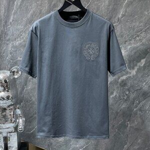 chrome hearts 23ss embroidered horseshoe cross Sanskrit letters short sleeves